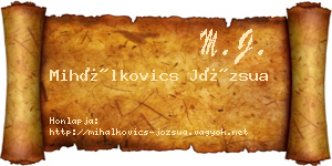 Mihálkovics Józsua névjegykártya